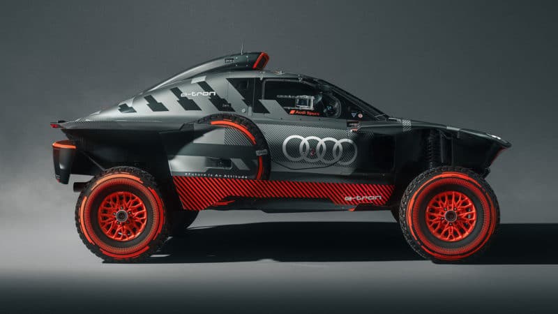 Side view of Audi 2023 Dakar car