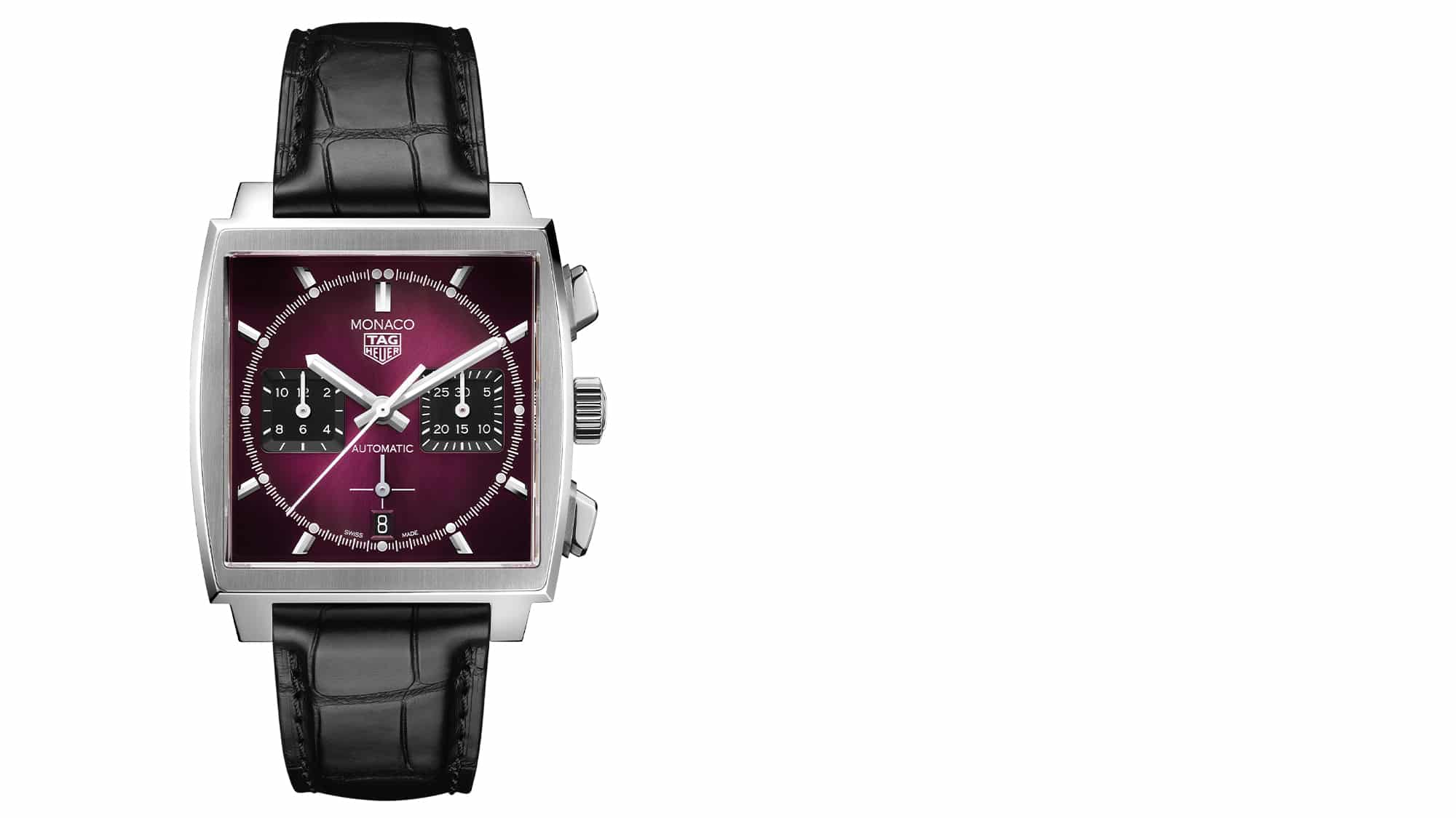 TAG Heuer Monaco purple dial watch