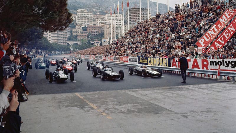 Front row of the grid at Monaco in 1962