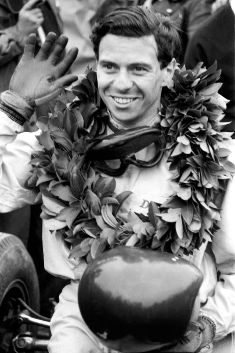 Clark celebrates his third victory of the 1962 World Championship season