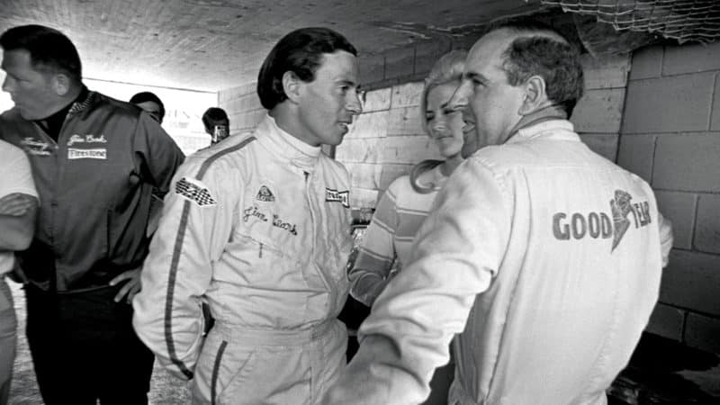 Jim Clark in the pits during the 1967 Mexican Grand Prix