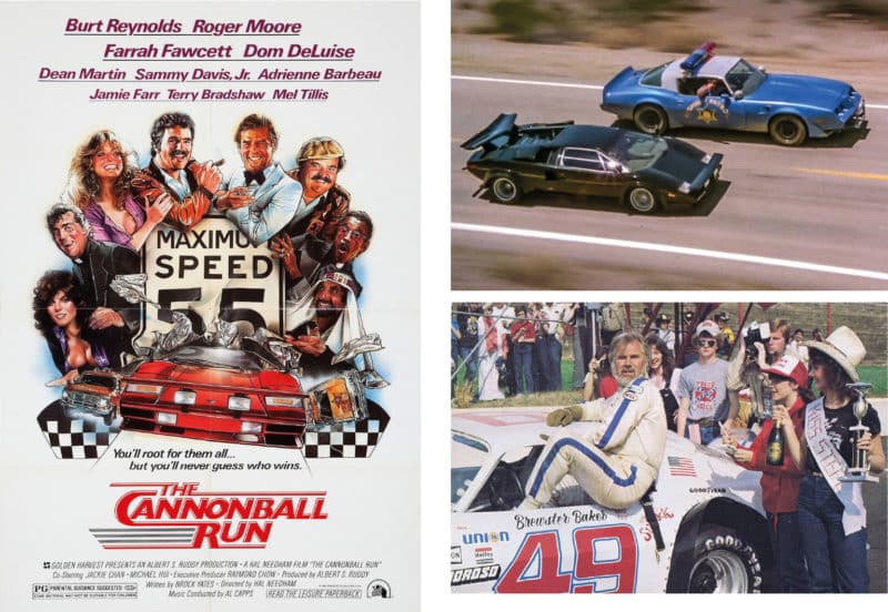 The Cannonball Run poster and action shot (1981); Six Pack (1982).