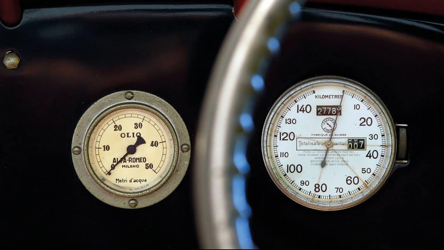 The dials of the car