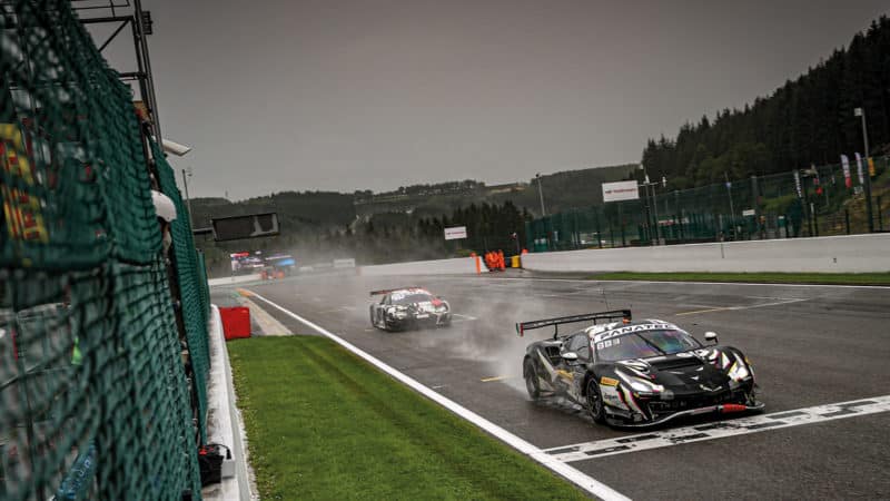 The Iron Lynx Ferrari takes the chequered flag at Spa