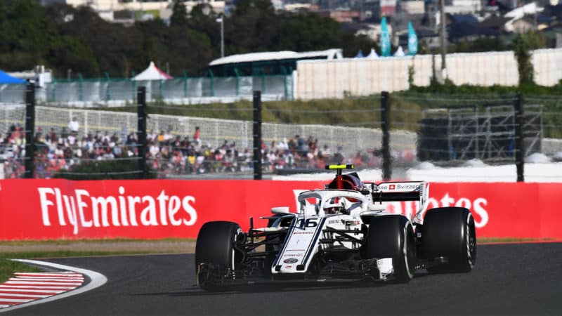 Charles-Leclerc-driving-for-Sauber-at-2018-Japanese-GP
