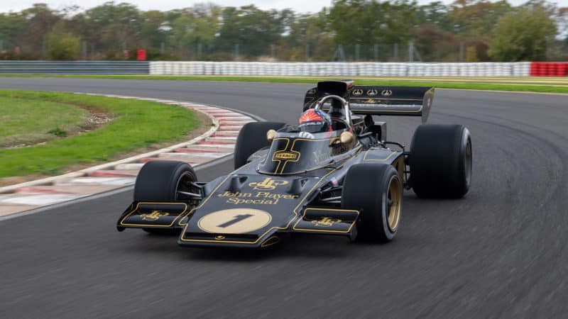 Emerson Fittipaldi in Type 72 at Lotus test track in 2022