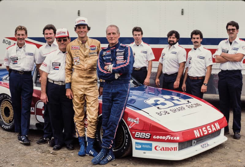 Newman spent a large portion of his driving career competing with the Bob Sharp Racing team in a range of Datsuns, each one gaining in power as he worked toward larger races, such as Daytona and Le Mans