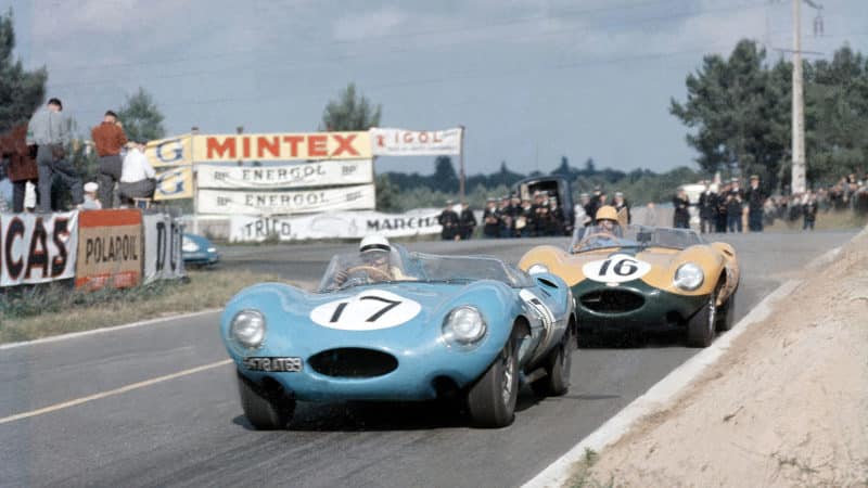 Jaguar D-types sweep round the track