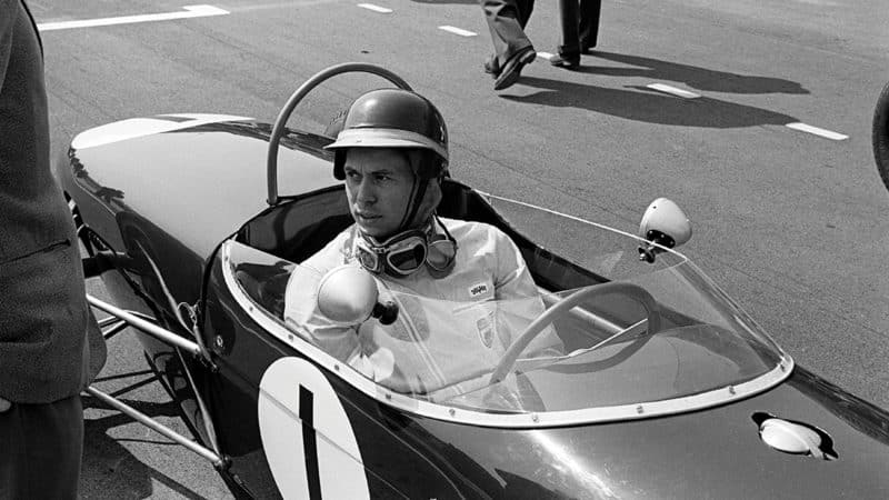 Jim Clark in Lotus 18 Formula 2 car.