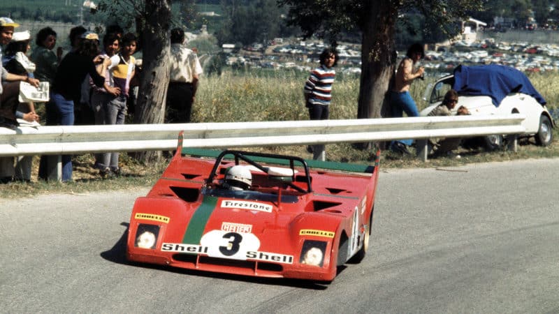 Winning ways at the 1972 Targa Florio in the Ferrari 312 PB, co-driven with fellow Italian Sandro Munari