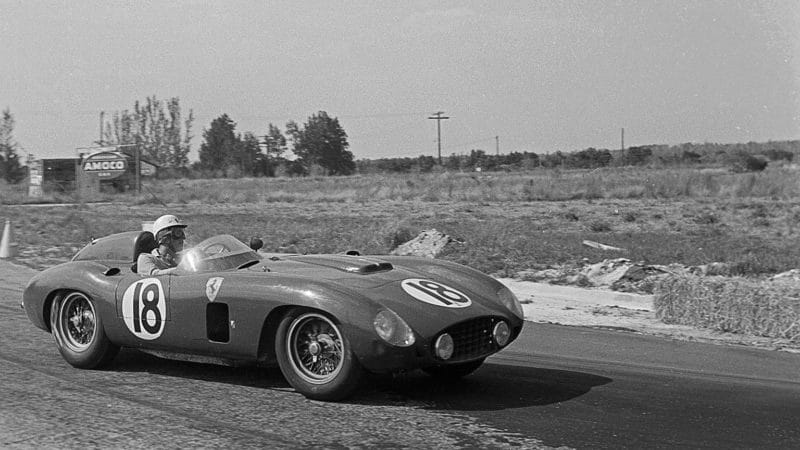 Luigi Musso in his Ferrari 860 Monza at the 12 Hours of Sebring in 1956