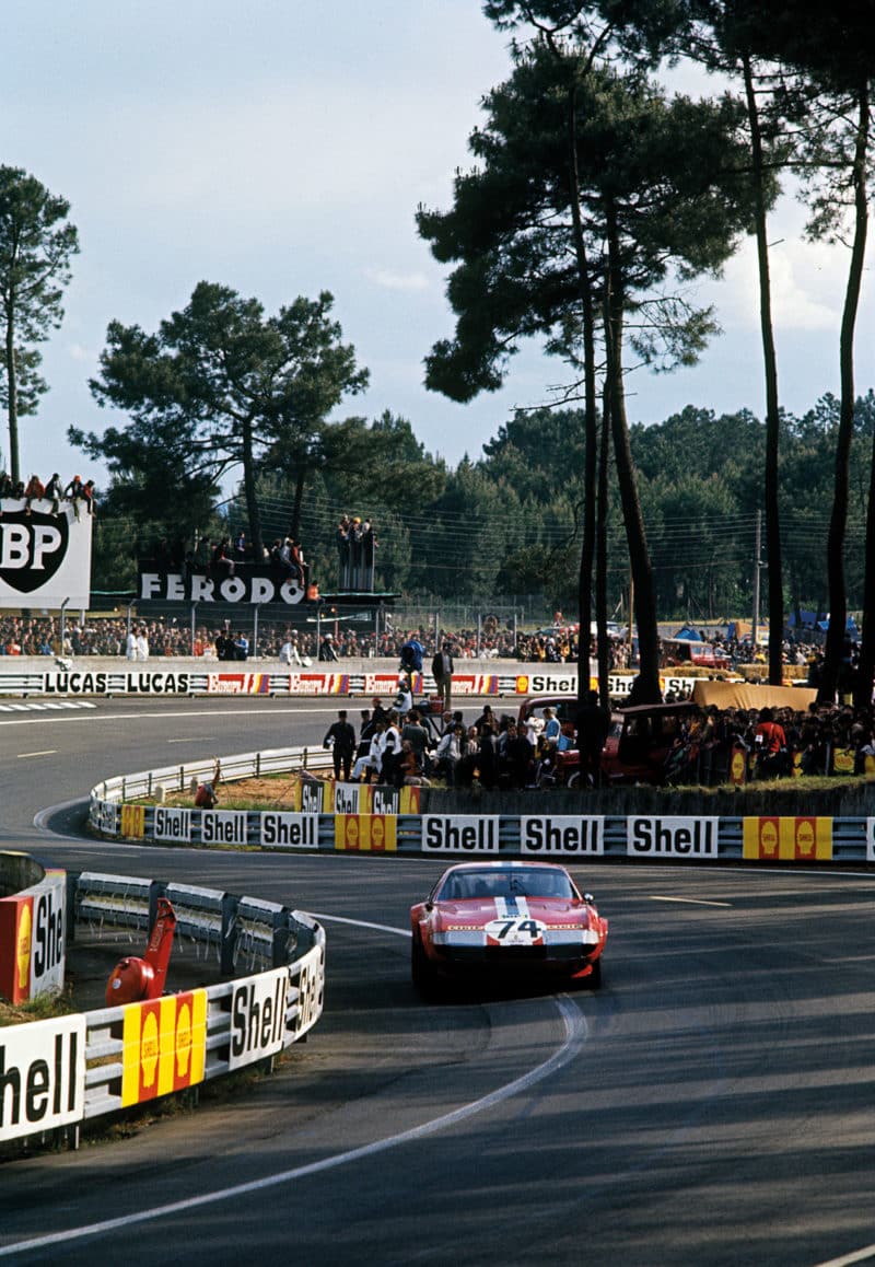 The 365 GTB/4 ‘Daytona’ was the last of Ferrari’s period road-derived racers, seen here during the 1972 Le Mans 24 Hours with Sam Posey at the wheel