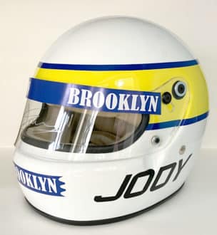 Product image for Jody Scheckter signed full-size Ferrari helmet