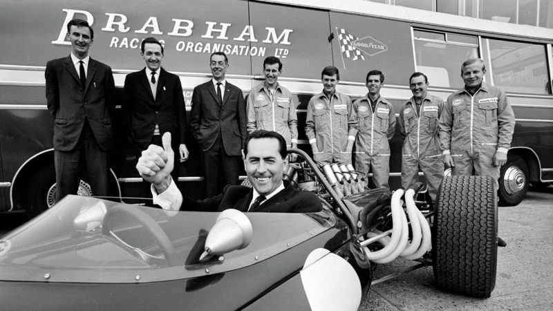 Jack Brabham in race car