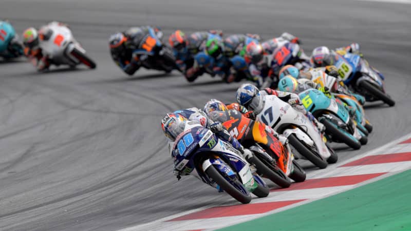 Jorge Martin leads the Moto3 pack in 2017