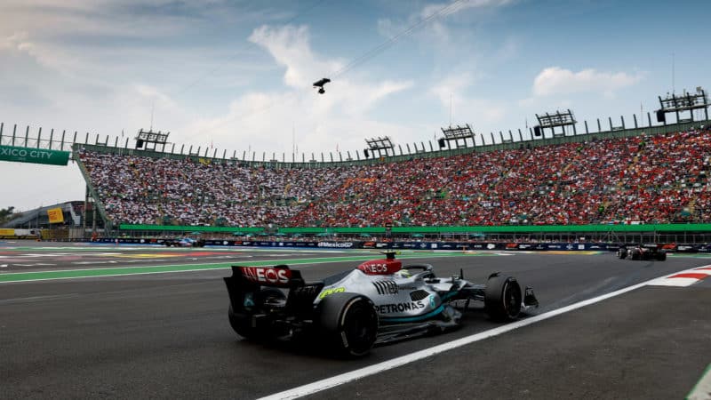Lewis Hamilton in the stadium section at the 2022 Mexican Grand Prix