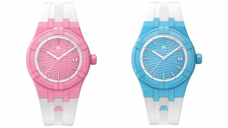 Maurice Lacroix pink and blue watches