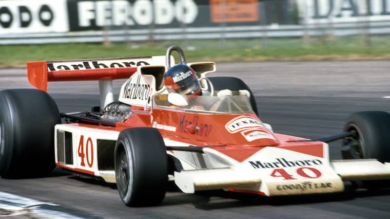 McLaren of Gilles Villeneuve in the 1977 British Grand Prix