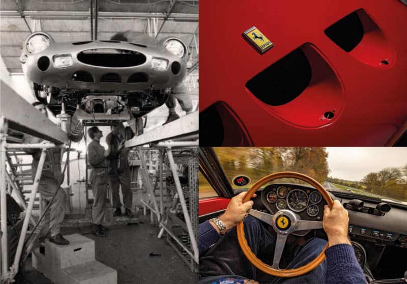 A selection of views of the 250 GTO, including on an inspection ramp