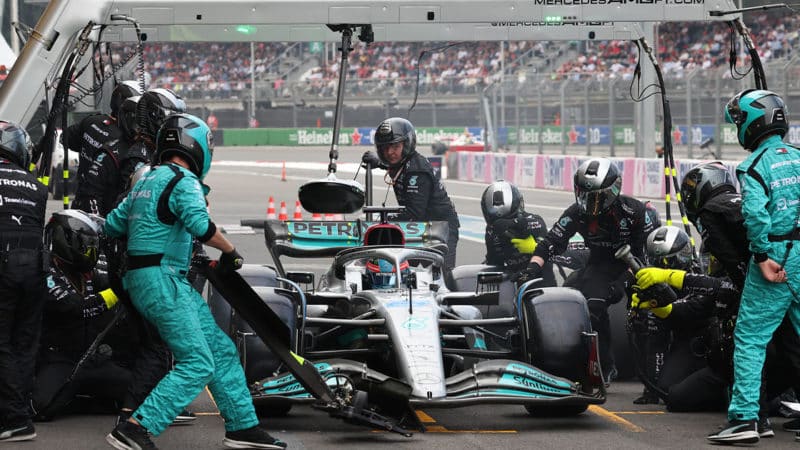 Mercedes-F1-driver-George-Russell-at-the-2022-Mexican-GP