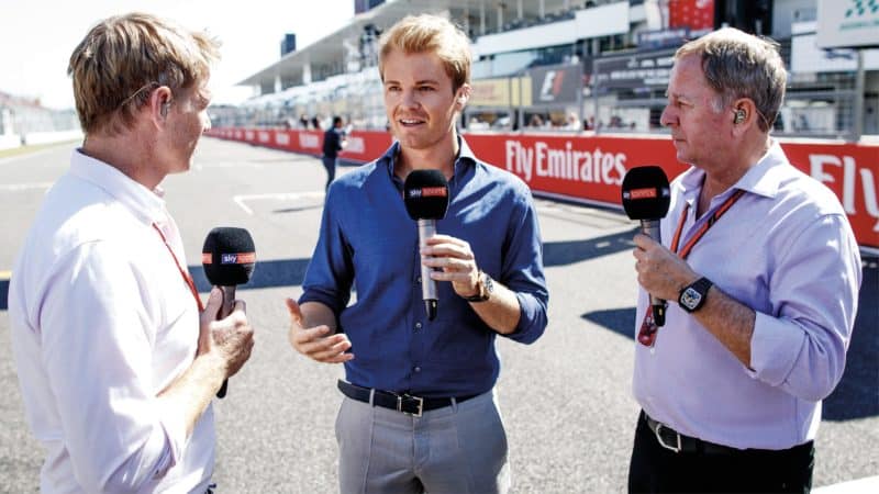 Nico Rosberg and Martin Brundle commentating