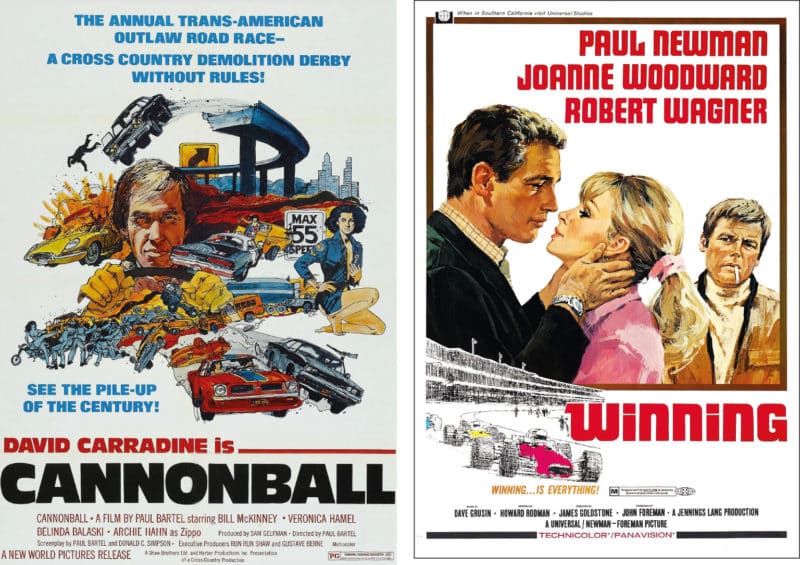 Things got more complex in the 1970s, such as this rather busy Cannonball poster from 1976. Paul Newman's Winning