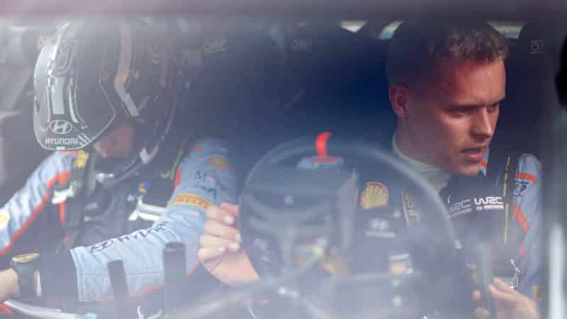 Ott Tanak behind the wheel of his 2022 WRC Hyundai