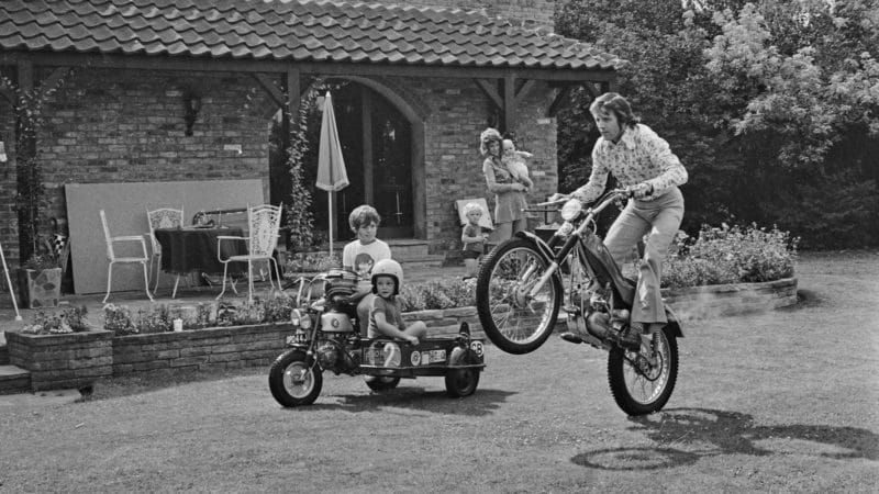 Phil Read at home with family in 1973