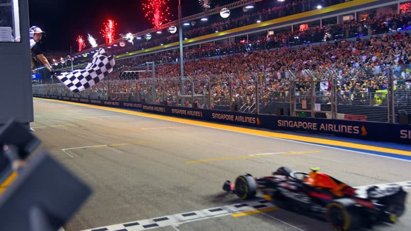 Red-Bull-F1-driver-Sergio-Perez-crosses-the-line-at-2022-SIngapore-GP