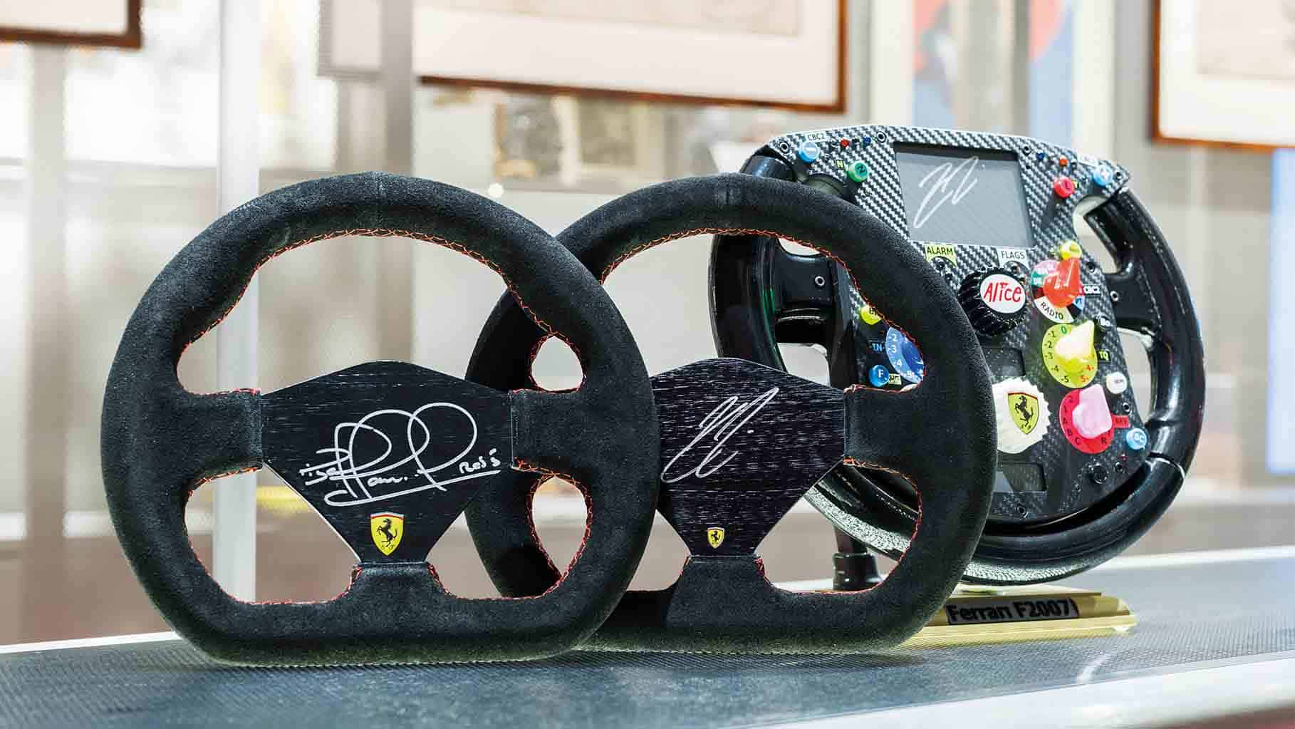 Signed racing steering wheels