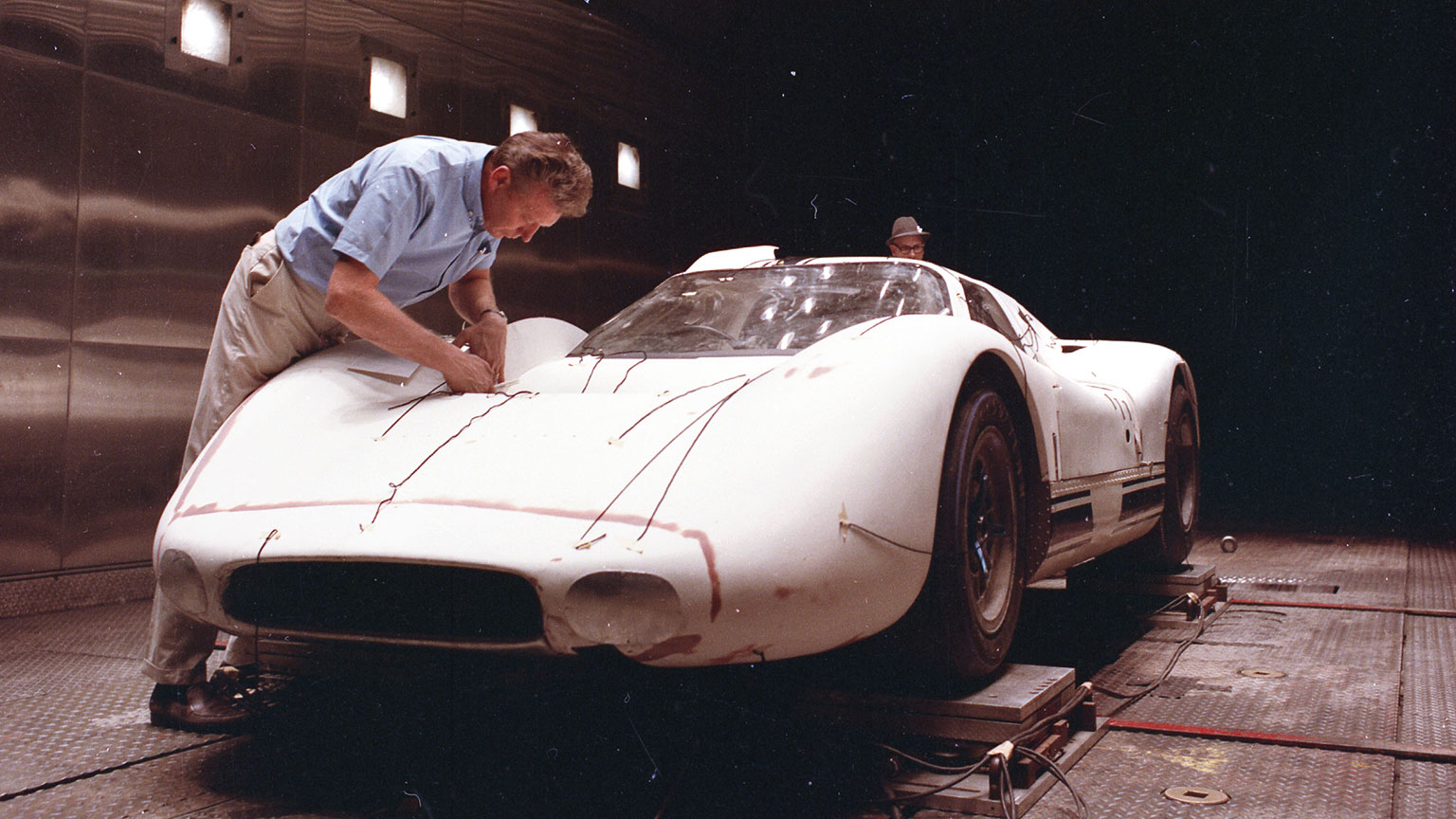 j car in wind tunnel