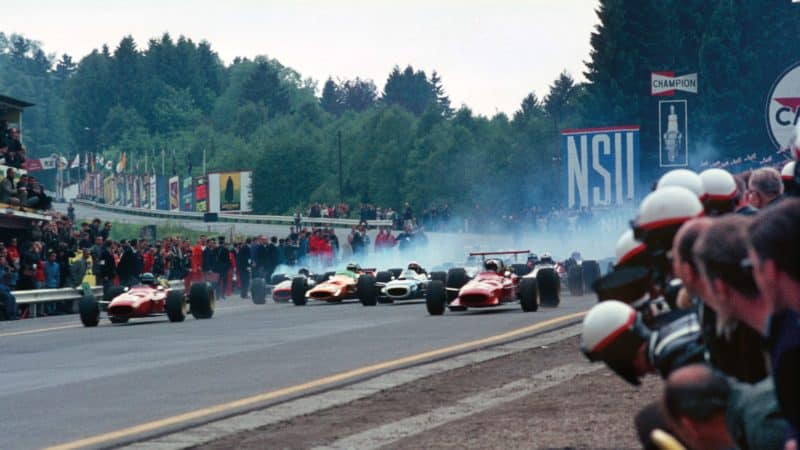 Start of the 1968 Belgian GP