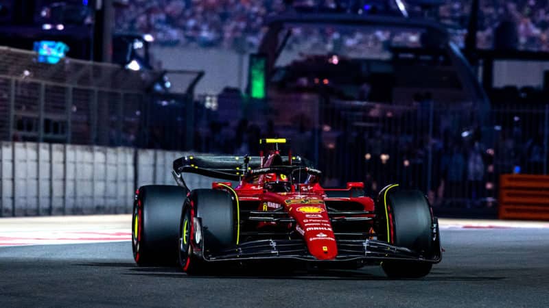 2022 Ferrari driver Carlos Sainz at the Abu Dhabi GP