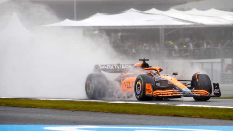 2022 McLaren in the rain