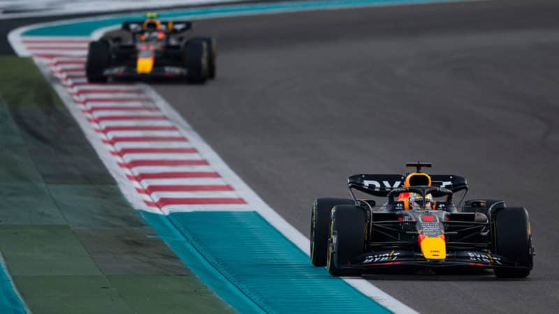 2022 Red Bull driver Sergio Perez at the Abu Dhabi GP
