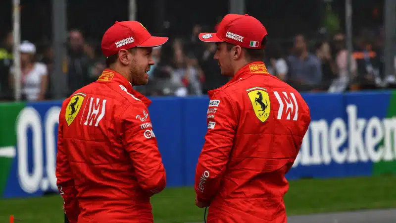 Ferrari drivers and Sebastian Vettel and Charles Leclerc talk at the 2019 Mexican GP