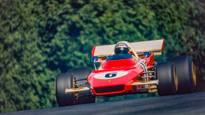 Ferrari of Mario Andretti in the 1971 Canadian Grand Prix at Mosport