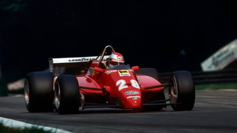 Ferrari of Mario Andretti in the 1982 Italian Grand Prix