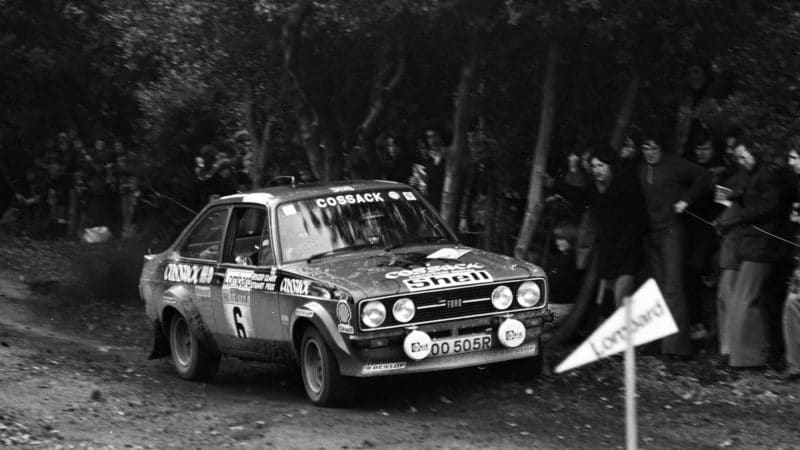 Ford Escort of Roger Clark and Stuart Pegg in the 1976 RAC Rally
