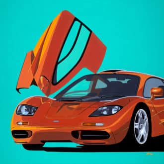 Product image for 'Volcano' | McLaren F1 – 1995 | Jean-Yves Tabourot | Acrylic on canvas
