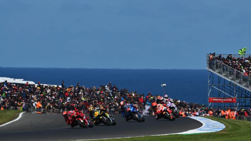 Pecco Bagnaia leads at MotoGP Phillip Island round