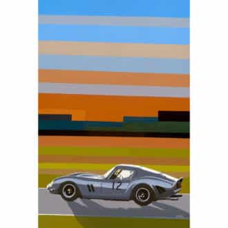 Product image for 'Sunset at Goodwood 2' |1962 Ferrari 250 GTO | Jean-Yves Tabourot | Acrylic on Canvas
