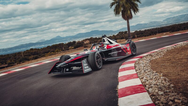 Porsche 99X Formula E car at launch event