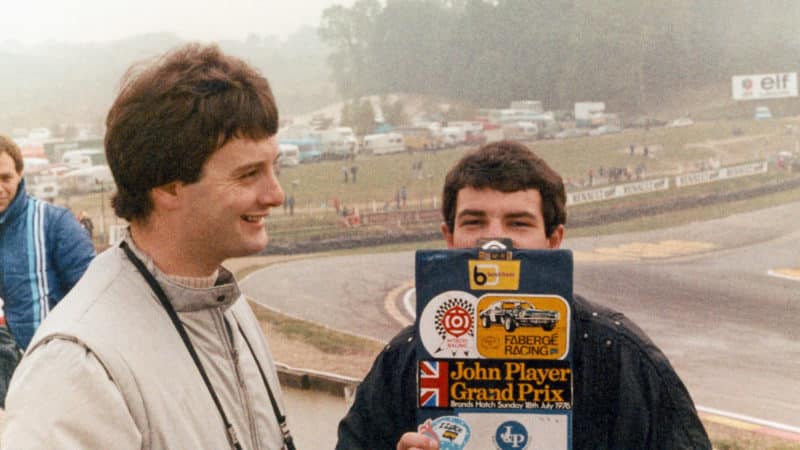Simon Arron with Phil Rainford in 1985