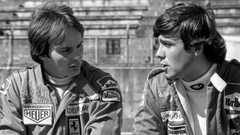 Gilles Villeneuve and Patrick Tambay in 1977