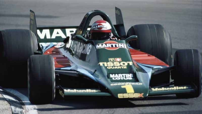 Mario Andretti in his Lotus 80