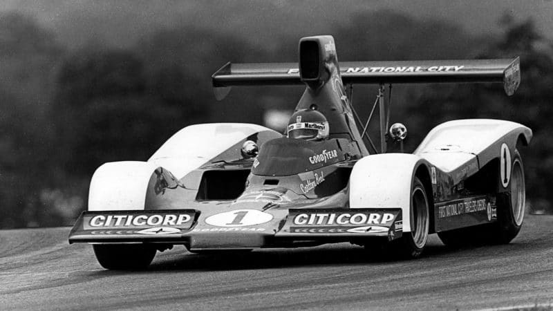 Patrick Tambay in Lola Chevrolet at 1977 Mosport CanAm race
