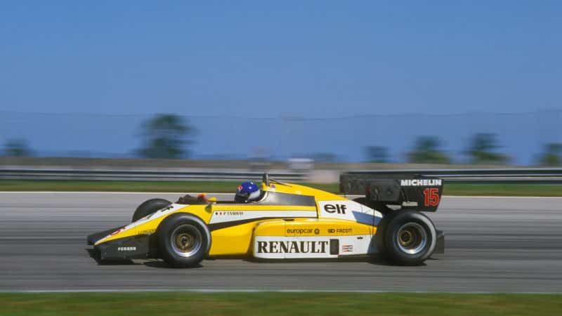 Renault of Patrick Tambay at 1984 Brazilian GP