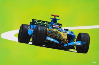 Product image for Fernando Alonso - Renault - Original painting by James Stevens