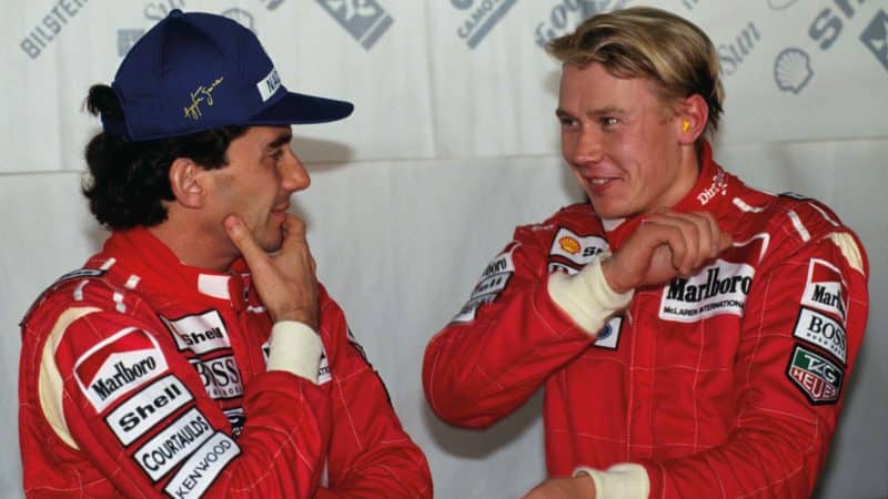 Ayrton and Mika joking around